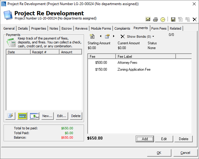 project multi fees