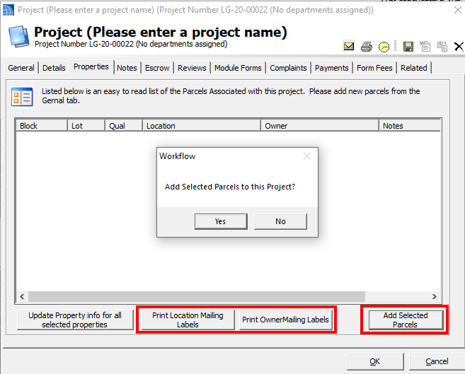 project properties